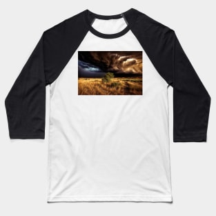 A Large Storm Cell Out on the Plains - Landscape Baseball T-Shirt